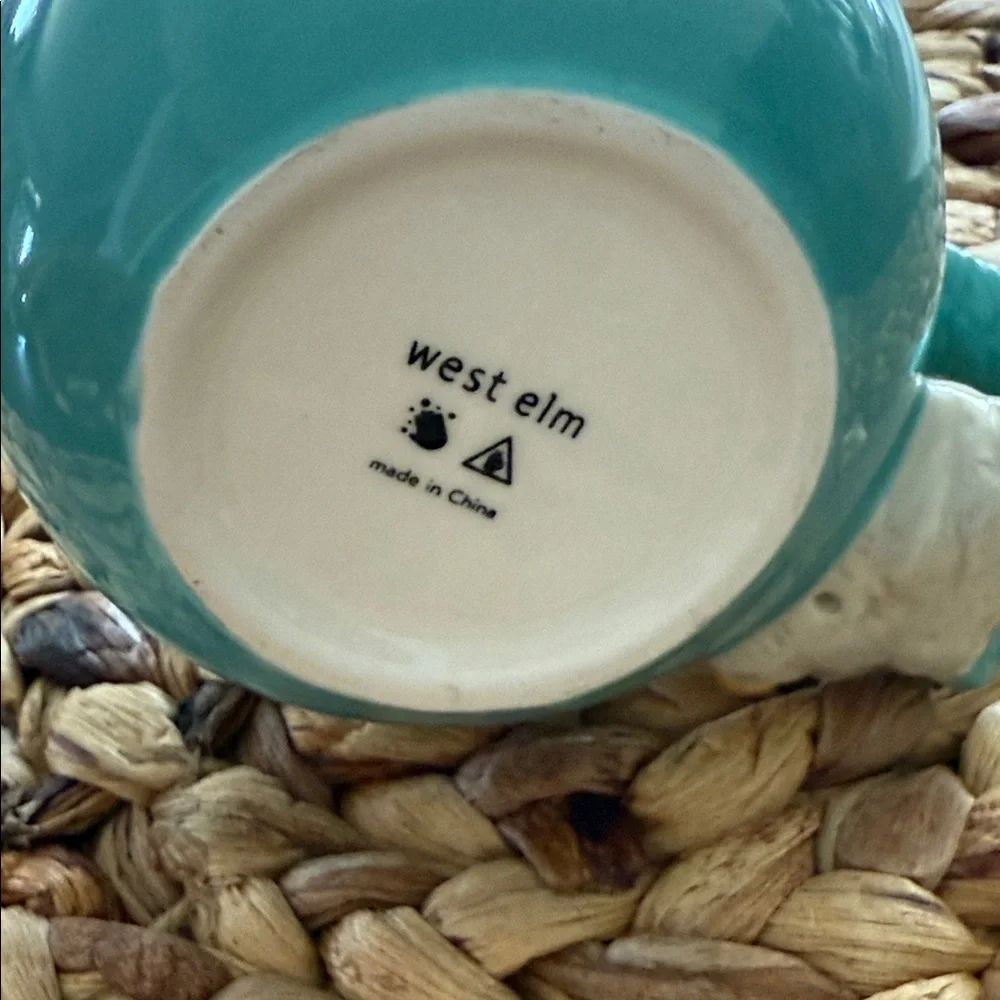 West Elm Mermaid Mug Blue Turquoise 15 Oz Whimsical Nautical Sailor Coffee Mug